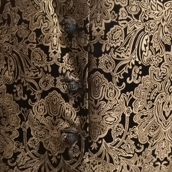 FINAL PRICENWOT Coldwater Creek black/gold mock neck foliage/floral print jacket - Picture 9 of 14